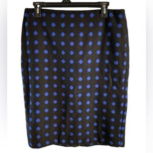 Talbots Blue Polkadot Pencil Skirt